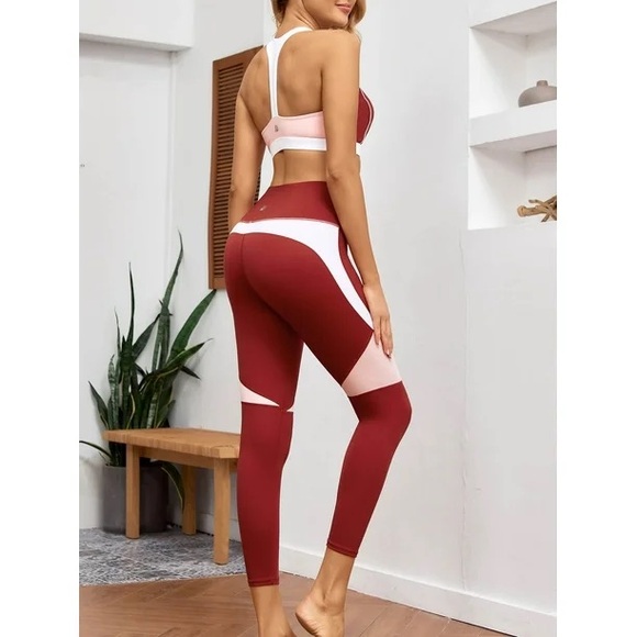 As Rose Rich Women's Sports Bra T-Back Yoga Bra Padded Workout Top and Leggings - Picture 12 of 12